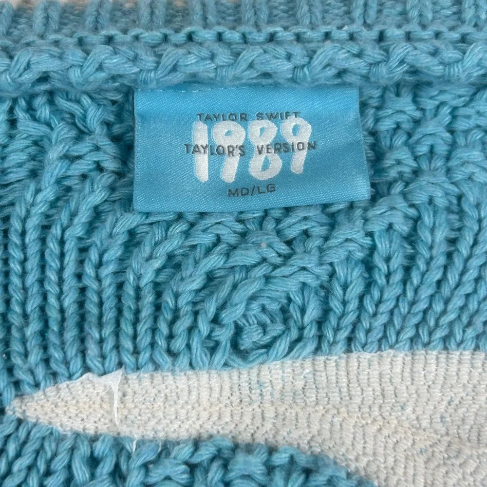 Taylor Swift‎ 1989 Taylor's Version Cardigan Blue Cable Knit Seagulls MD/LG